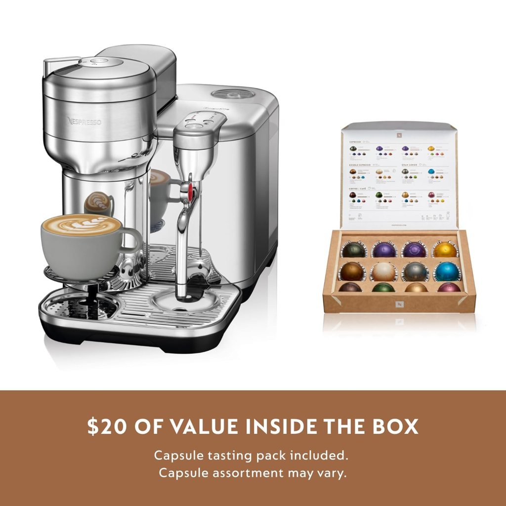 Nespresso Breville Vertuo Creatista BVE850BSS, Brushed Stainless Steel