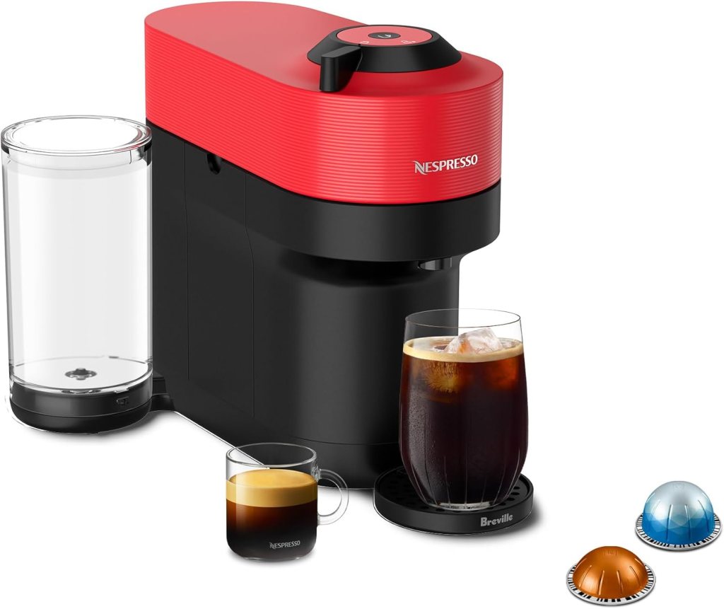 Nespresso Vertuo Pop+ Coffee and Espresso Maker by Breville with Milk Frother, Coconut White