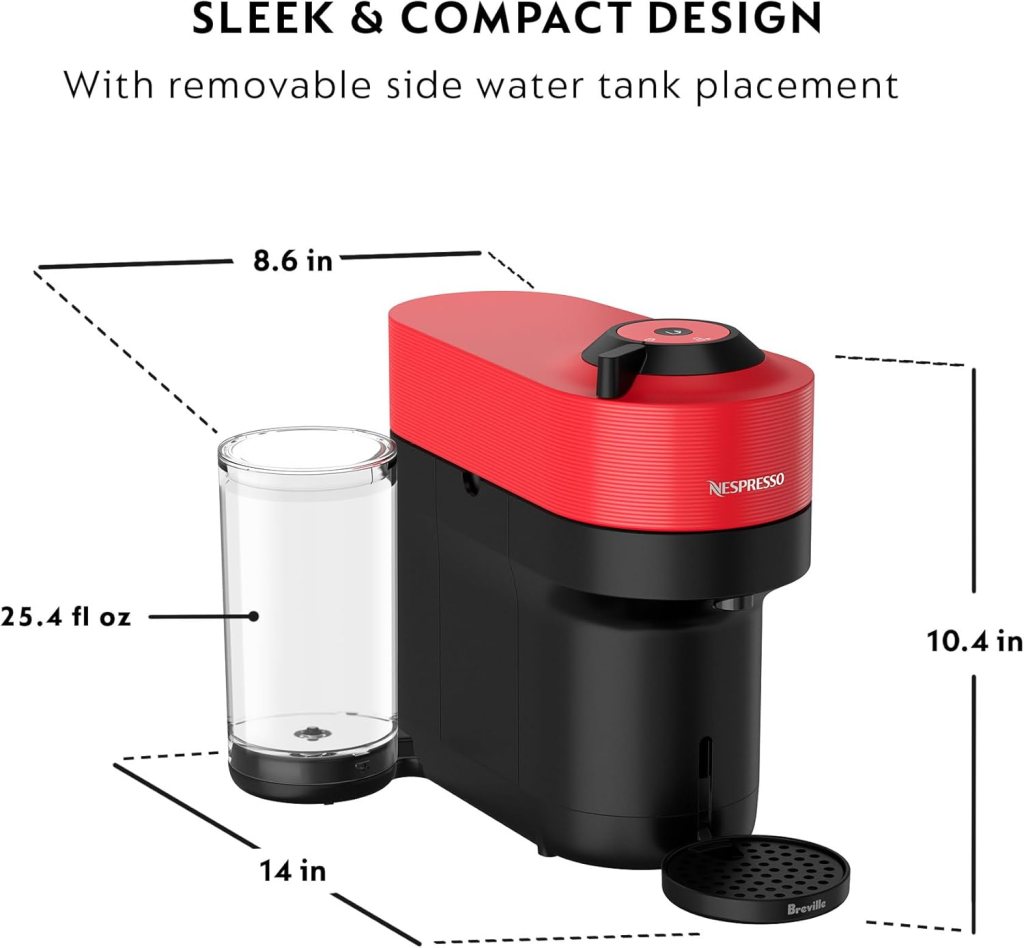 Nespresso Vertuo Pop+ Coffee and Espresso Maker by Breville with Milk Frother, Coconut White