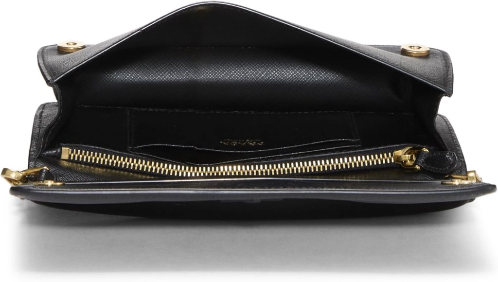 Prada, Pre-Loved Black Saffiano Leather Wallet On Chain (WOC), Black : Luxury Stores
