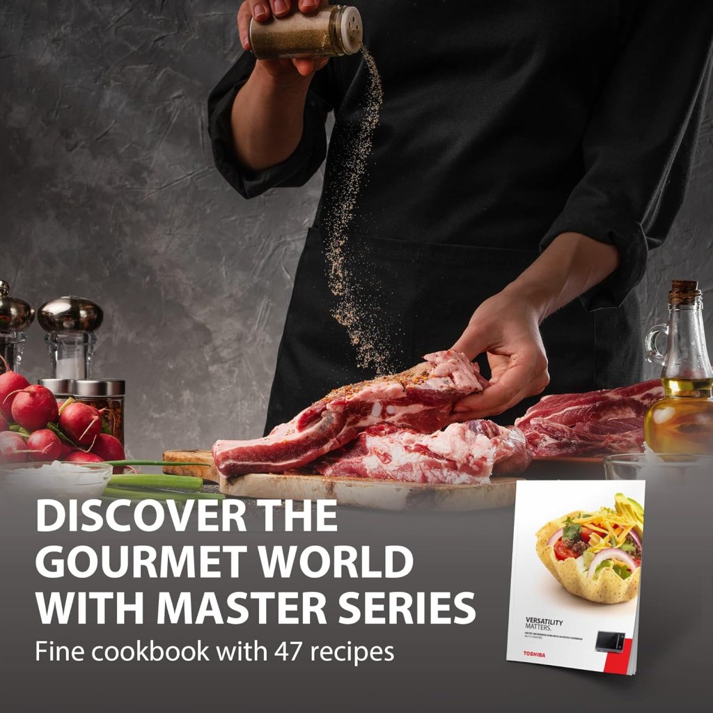 TOSHIBA Countertop Microwave Oven Air Fryer Combo, Inverter, Convection, Broil, Speedy Combi, Even Defrost, Humidity Sensor, Mute Function, 27 Auto Menu47 Recipes, 1.0 cu.ft/30QT, 1000W