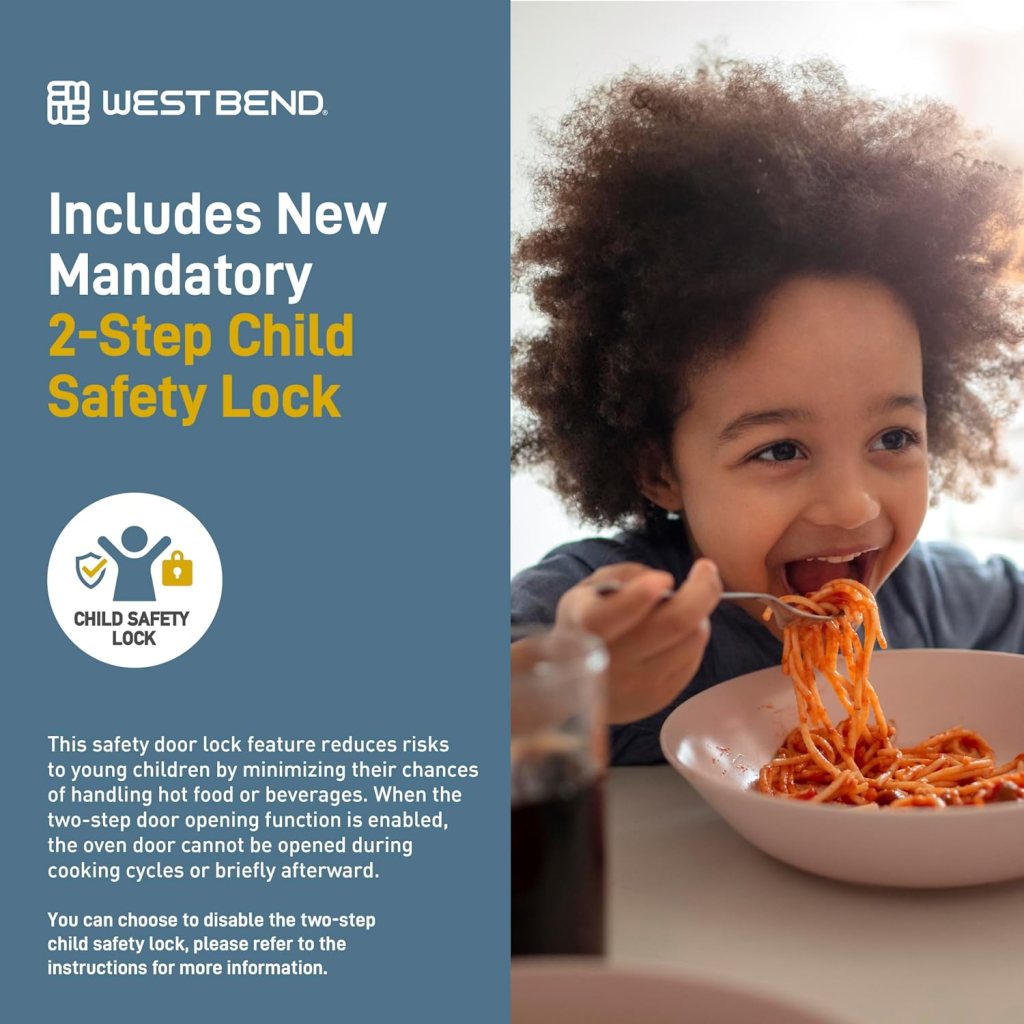 West Bend WBMW71B Microwave Oven 700-Watts Compact with 6 Pre Cooking Settings, Speed Defrost, Electronic Control Panel and Glass Turntable, 0.7-Cu.Ft, Black