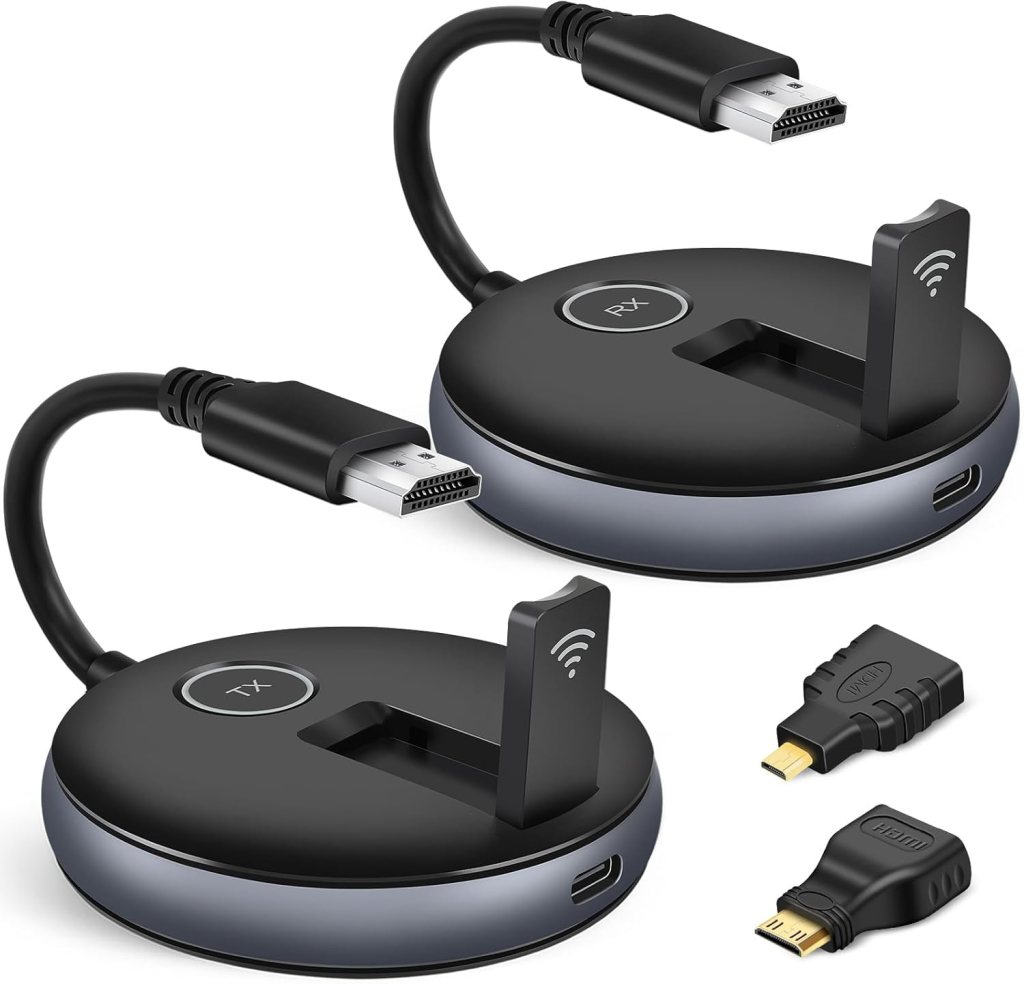 Wireless HDMI Transmitter and Receiver,1TX can Match up to 4RX（Television）,Hdmi Wireless Receiver Plug and Play,50M,Laptop,Cable Boxes,Cameras to Project Screens to Multiple televisions or projectors