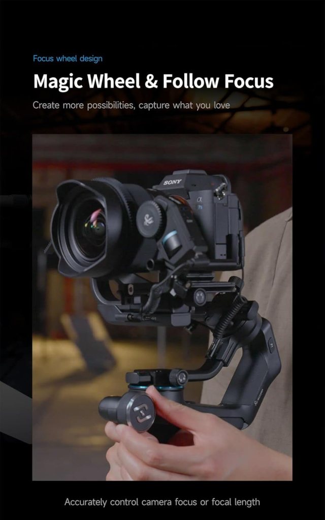 FeiyuTech SCORP-C Gimbal Stabilizer for Cameras DSLR and Mirrorless Camera, 3-Axis Camera Gimbal, 5.5lbs Payload, for Sony α7Ⅳ A6300/A6400 A7S3 a9/a7 for Canon 5D3/80D for Nikon D7500/Z5/Z6 II