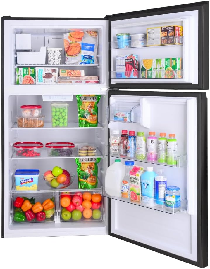 Kenmore 30 in. 18.1 cu. ft. Capacity Refrigerator/Freezer with Adjustable Glass Shelving, Humidity Control Crispers, Ice Maker, ENERGY STAR Certified, Black