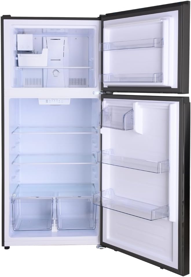Kenmore 30 in. 18.1 cu. ft. Capacity Refrigerator/Freezer with Adjustable Glass Shelving, Humidity Control Crispers, Ice Maker, ENERGY STAR Certified, Black