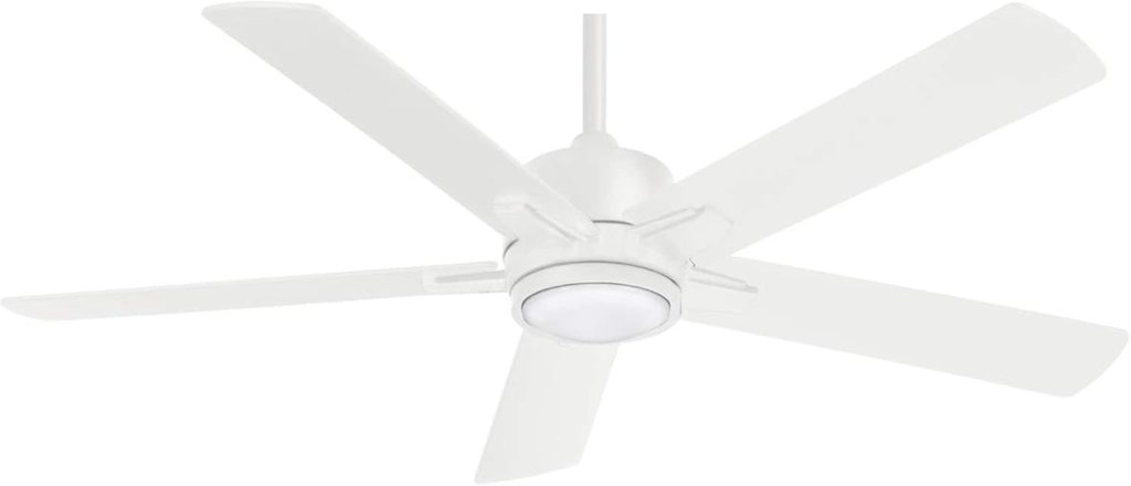 MINKA-AIRE F619L-WHF Stout 54 Ceiling Fan with LED Light and Remote Control in Flat White Finish
