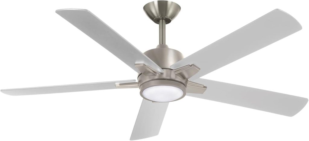 MINKA-AIRE F619L-WHF Stout 54 Ceiling Fan with LED Light and Remote Control in Flat White Finish