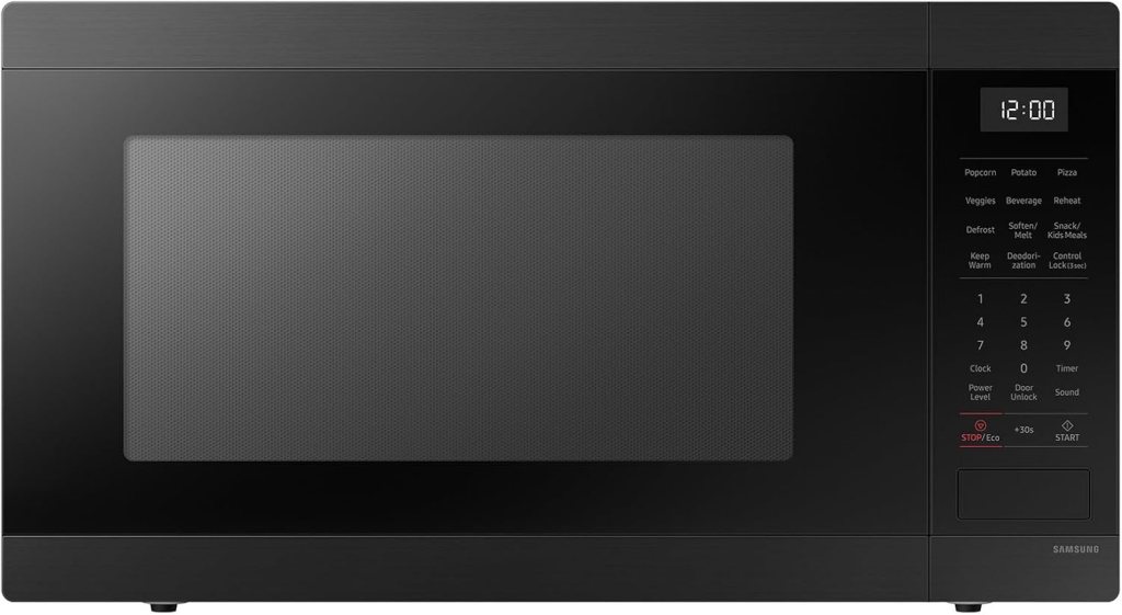 SAMSUNG 1.9 cu. ft. Countertop Microwave with Sensor Cooking, Matte Black Stainless Steel, MS19DG8500MTAA SAMSUNG 1.9 cu. ft. Countertop Microwave with Sensor Cooking, Matte Black Stainless Steel, MS19DG8500MTAA