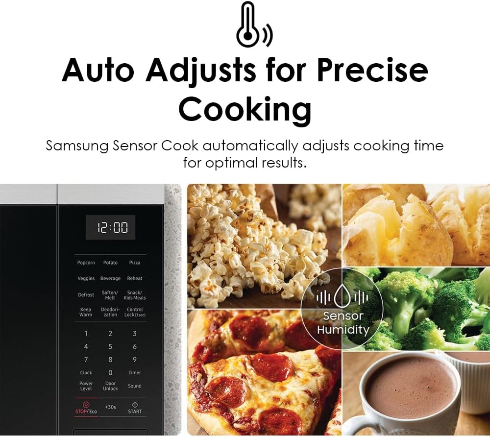 SAMSUNG 1.9 cu. ft. Countertop Microwave with Sensor Cooking, Matte Black Stainless Steel, MS19DG8500MTAA SAMSUNG 1.9 cu. ft. Countertop Microwave with Sensor Cooking, Matte Black Stainless Steel, MS19DG8500MTAA
