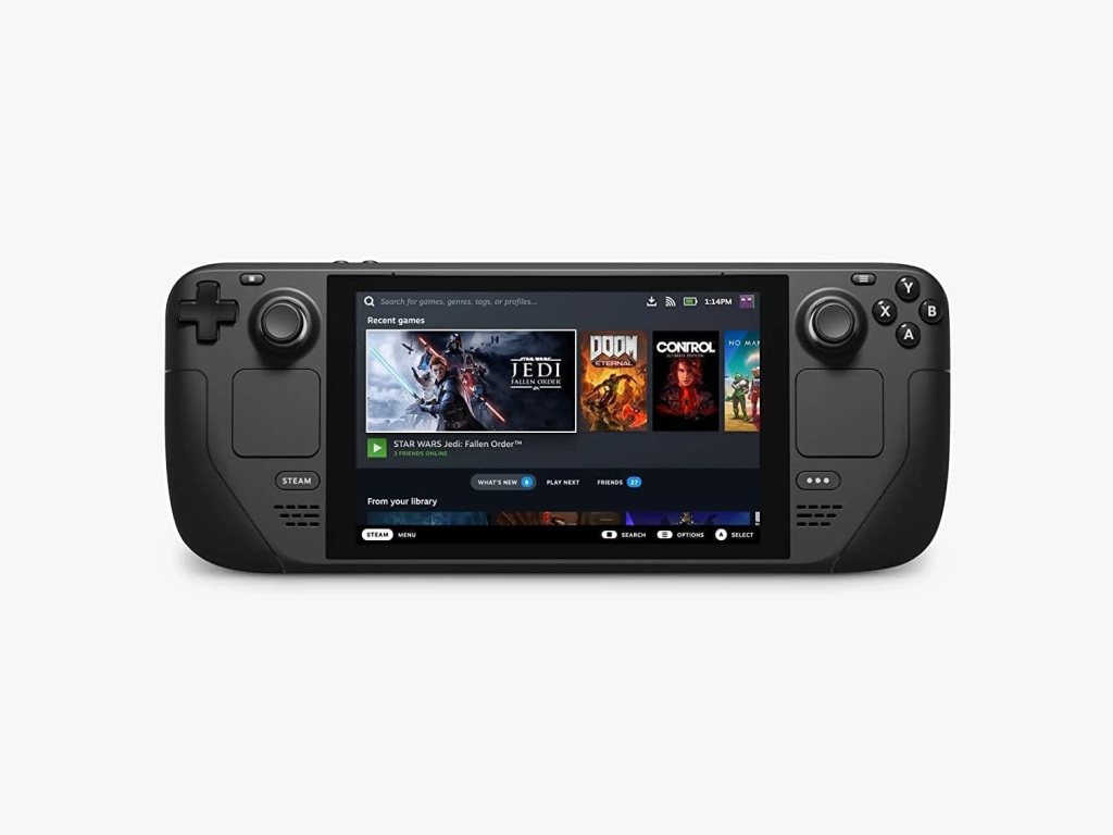 Valve Steam Deck 1TB Upgraded Handheld Gaming Console with Carring case, 1280 x 800 LCD Display Silicone Soft Cover Protector  Joystic Cap  Tempered Glass Film Bundle