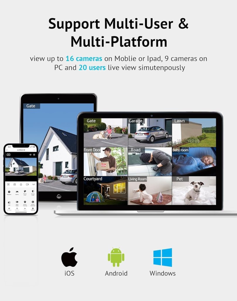 LaView 4MP Bulb Security Camera 2.4GHz,360° 2K Security Cameras Wireless Outdoor Indoor Full Color Day and Night, Motion Detection, Audible Alarm, Easy Installation, Compatible with Alexa