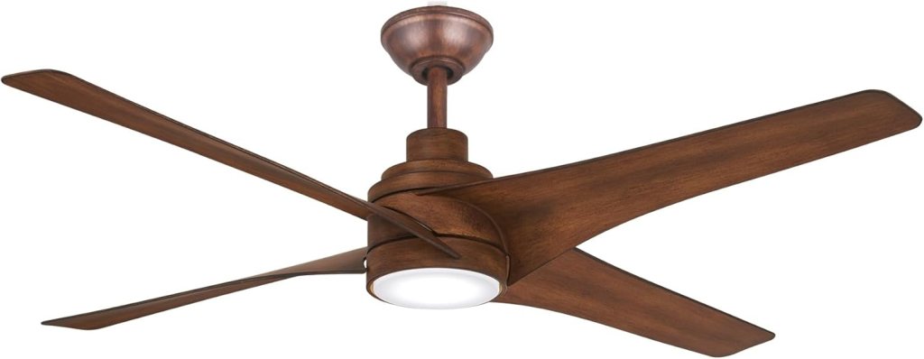 MINKA-AIRE F543L-DK Swept 56 Inch Ceiling Fan with Integrated 20W LED Dimmable Light in Distressed Koa Finish MINKA-AIRE F543L-DK Swept 56 Inch Ceiling Fan with Integrated 20W LED Dimmable Light in Distressed Koa Finish