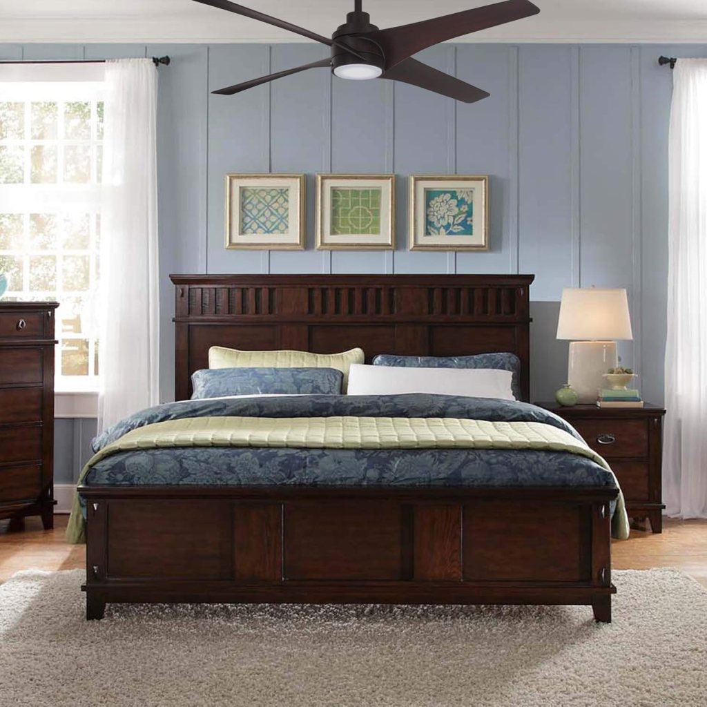 MINKA-AIRE F543L-DK Swept 56 Inch Ceiling Fan with Integrated 20W LED Dimmable Light in Distressed Koa Finish MINKA-AIRE F543L-DK Swept 56 Inch Ceiling Fan with Integrated 20W LED Dimmable Light in Distressed Koa Finish