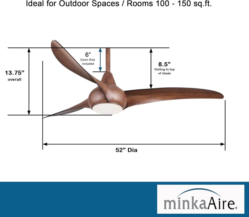 Minka-Aire F844-DK Light Wave 52 Ceiling Fan, Distressed Koa with Additional Remote Control