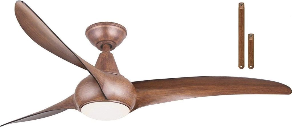 Minka Aire F844-DK Light Wave LED 52 Brown Low Profile Ceiling Fan with Light, Remote Control and 3.5 Inch Downrod
