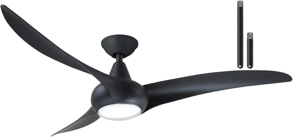 Minka Aire F844-DK Light Wave LED 52 Brown Low Profile Ceiling Fan with Light, Remote Control and 3.5 Inch Downrod