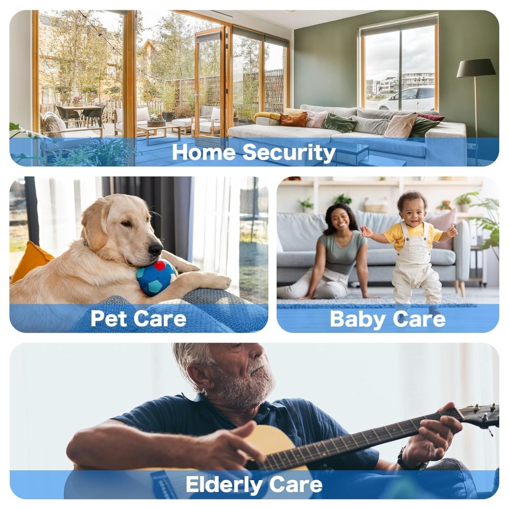 WESECUU Indoor Camera,2K Cameras for Home Security, Pet Camera with phone App,Security Wireless,Smart Pan Tilt Baby Monitor,2-Way Audio, Night Vision, Auto Tracking, Motion Detection