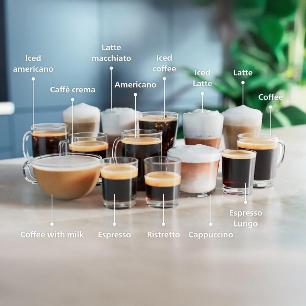 PHILIPS 5500 Series Fully Automatic Espresso Machine - LatteGo Milk System, Integrated Grinder, 20 Hot  Iced Coffee Pre-Sets, Quick Start, SilentBrew, 15-Bar Pressure, Black Chrome (EP5544/94)