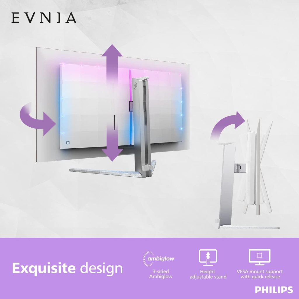 Philips Evnia 34M2C6500 QD OLED Curved Gaming Monitor, WQHD 3440 x 1440, 175Hz, USB-C Hub, Height Adjustable, 4-Year Advance Replacement, Gaming Console Compatible Philips Evnia 34M2C6500 QD OLED Curved Gaming Monitor, WQHD 3440 x 1440, 175Hz, USB-C Hub, Height Adjustable, 4-Year Advance Replacement, Gaming Console Compatible
