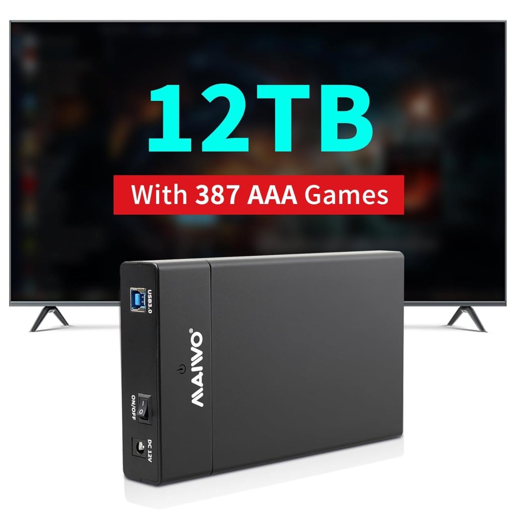 Retro Game Console with built in 387 AAA Games, Emulator Console with Playnite Game System, Plug and Play Video Game Console for PC, Game Console HDD 12TB, USB3.0 Output