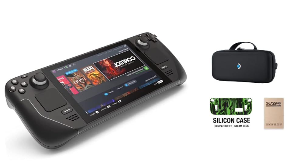 Valve Steam Deck 256GB Handheld Gaming Console, 1280 x 800 LCD Display, with Carring case, Tempered Film and Soft Silicone Protective Case