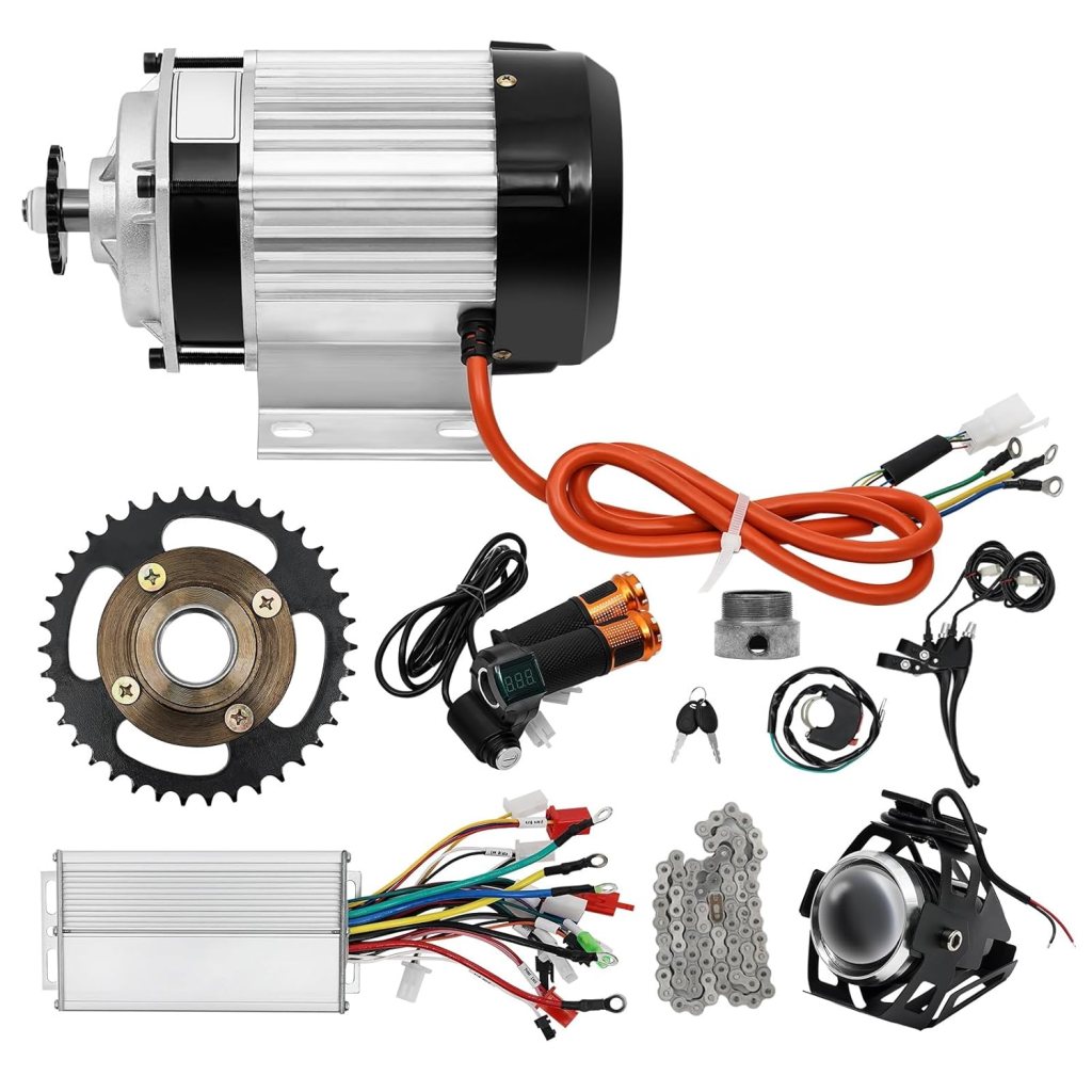 Electric Brushless Geared Motor Complete Kit, 48V 750W / 500W Electric Bicycle Trike Conversion Kit Scooter Bicycle Motorcycle Bike Motor for Tricycle Three-Wheeled Bike (US Stock)