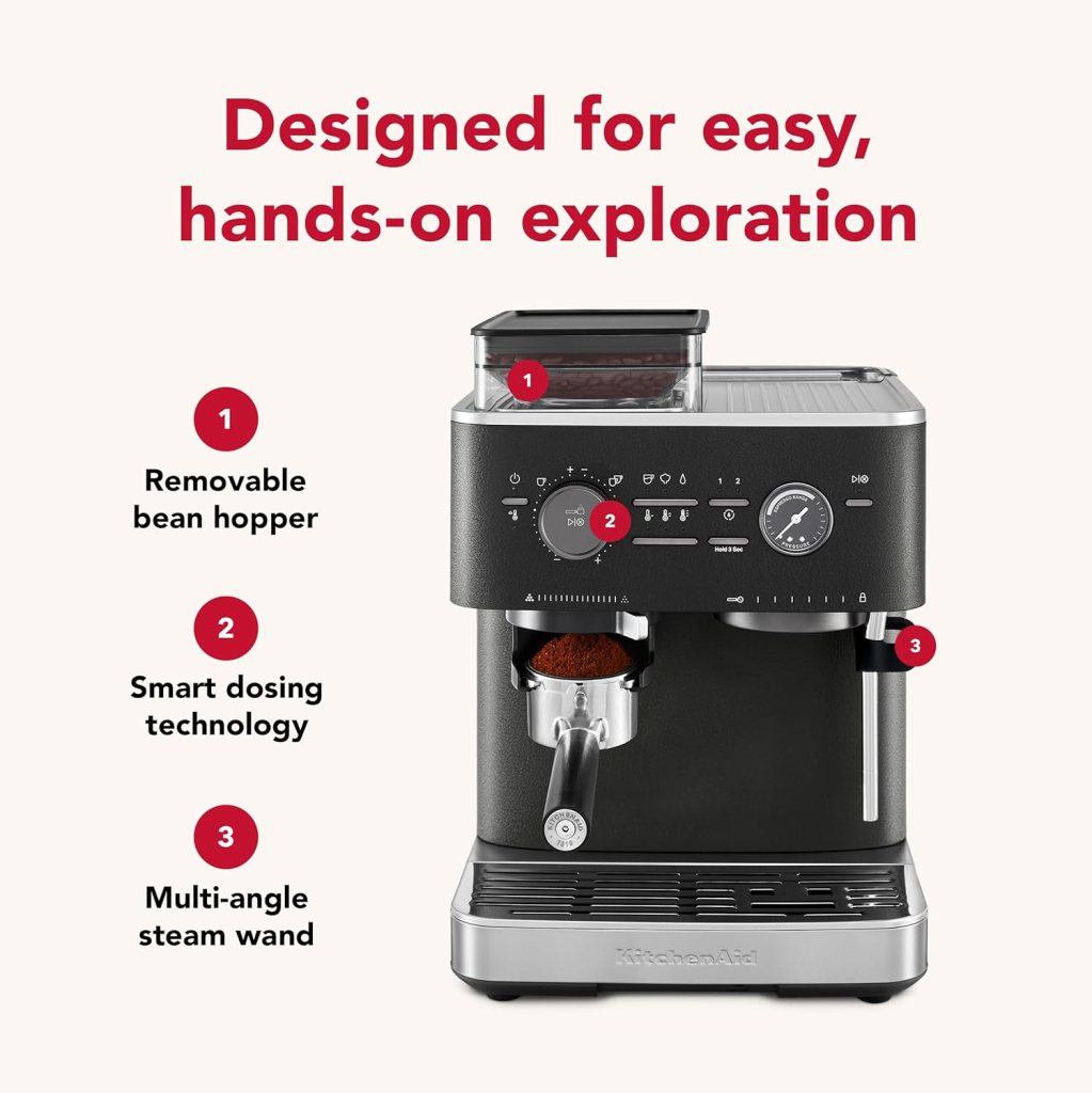 KitchenAid Semi Automatic Espresso Machine with Burr Grinder, 2.5L, Juniper, KES6551JP KitchenAid Semi Automatic Espresso Machine with Burr Grinder, 2.5L, Juniper, KES6551JP