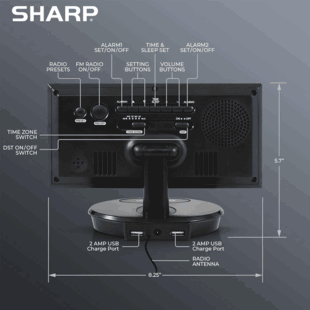 SHARP Alarm Clock Radio Hidden Camera Nanny Cam for Covert Home Surveillance