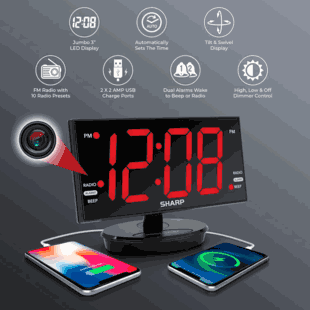 SHARP Alarm Clock Radio Hidden Camera Nanny Cam for Covert Home Surveillance