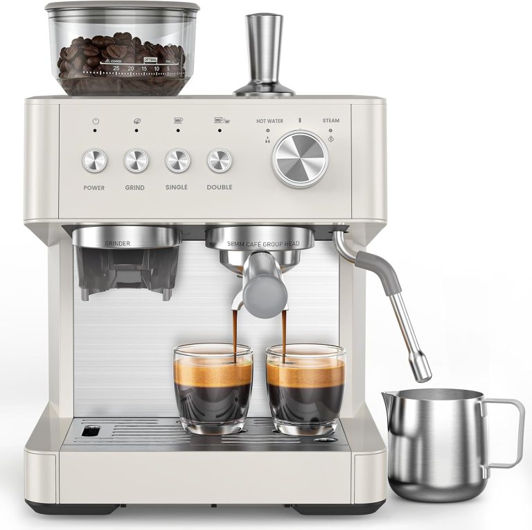 20 Bar Espresso Machine with Grinder White review