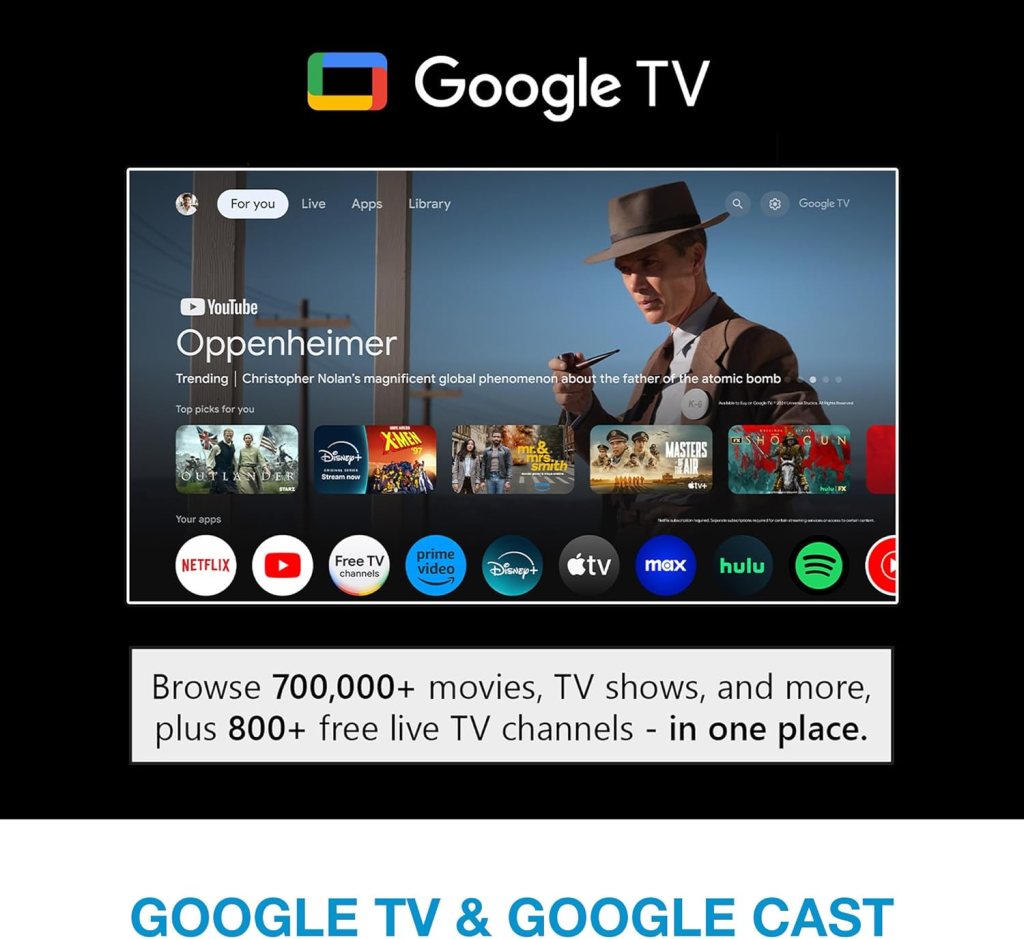 Optoma ML1080UST PHOTON GO Ultra Short Throw 1080p HDR10 Portable Projector, Triple Laser (RGB), Onboard Google TV with Netflix and Disney+ Certified, Built-in Battery, Wi-Fi  Bluetooth