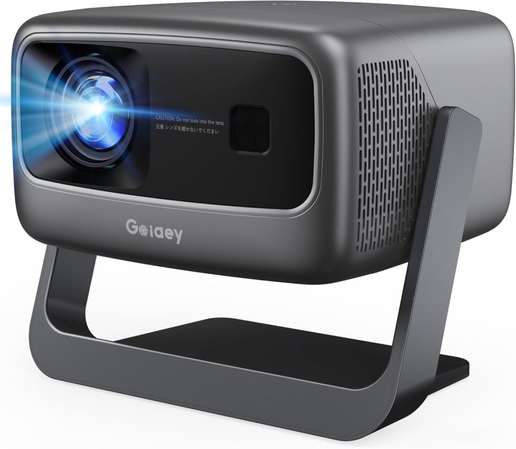 2500 ANSI/ Official Apps/360°Stand 4K Projector with WiFi and Bluetooth, Auto Focus, Auto Keystone Short Throw Projector Native 1080P Support 36W DoIby Audio Smart Projector