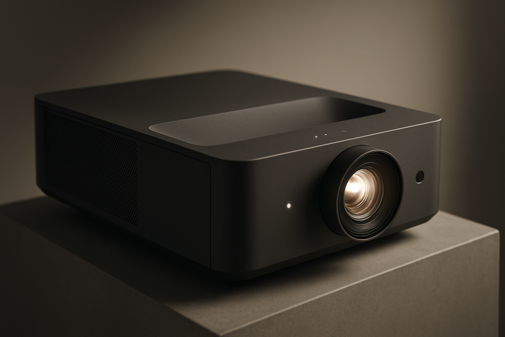 Short Throw Projector with 4k Support, Built-in Apps, Smart Projector with Wifi and Bluetooth , Electric Focus, 2 x 8W Stereo Speakers for Bedroom and Outdoor Use HY450NTV