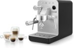 Smeg Semi-Pro Espresso Machine – 15-Bar Pump, Triple Thermoblock Heating, 58mm Filter Holder & Steam Wand – Made in Italy (Black)
