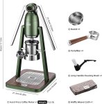 Bincoo Manual Espresso Maker Set – Hand Press Espresso Machine – 12Bar Pressure Profiling, Dual-Lever Manual Coffee Maker with Pre-Infusion, Portable for Custom Espresso Shots, Stainless Steel
