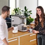 PioneerWorks Full Automatic Espresso Machine with Built-In Grinder & Milk Frother – FTF Touchscreen Coffee Maker for Latte/Cappuccino, 20 Bar Pressur & 1.5L Water Tank, 1350W, Gold